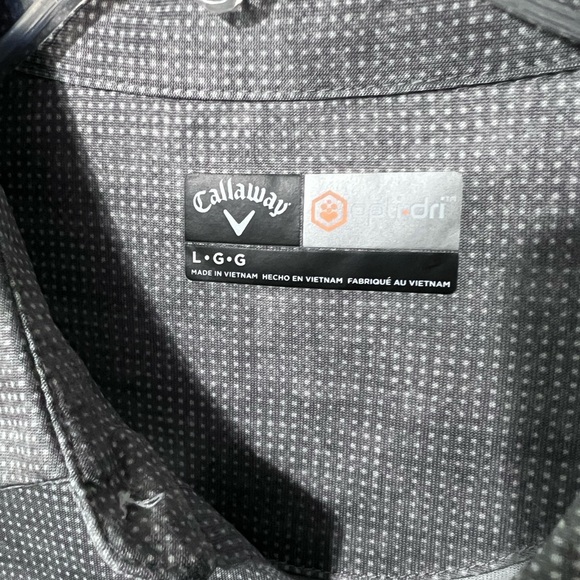 Callaway Polo Shirt Men's Sz Large Grey Geometric Like Golf Performance Opti Dri - Picture 3 of 4